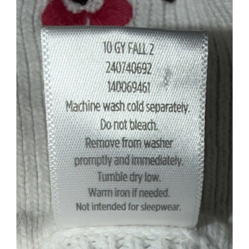 Gymboree Fall For Autumn Embroidered Flower Sweater‎ White Girls 2T